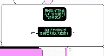 第4节：【替代方案】矿物油与广谱杀菌剂的&ldquo;混搭艺术&rdquo;，课程：《经济作物冬季清园&middot;实战防坑指南》#识农AI